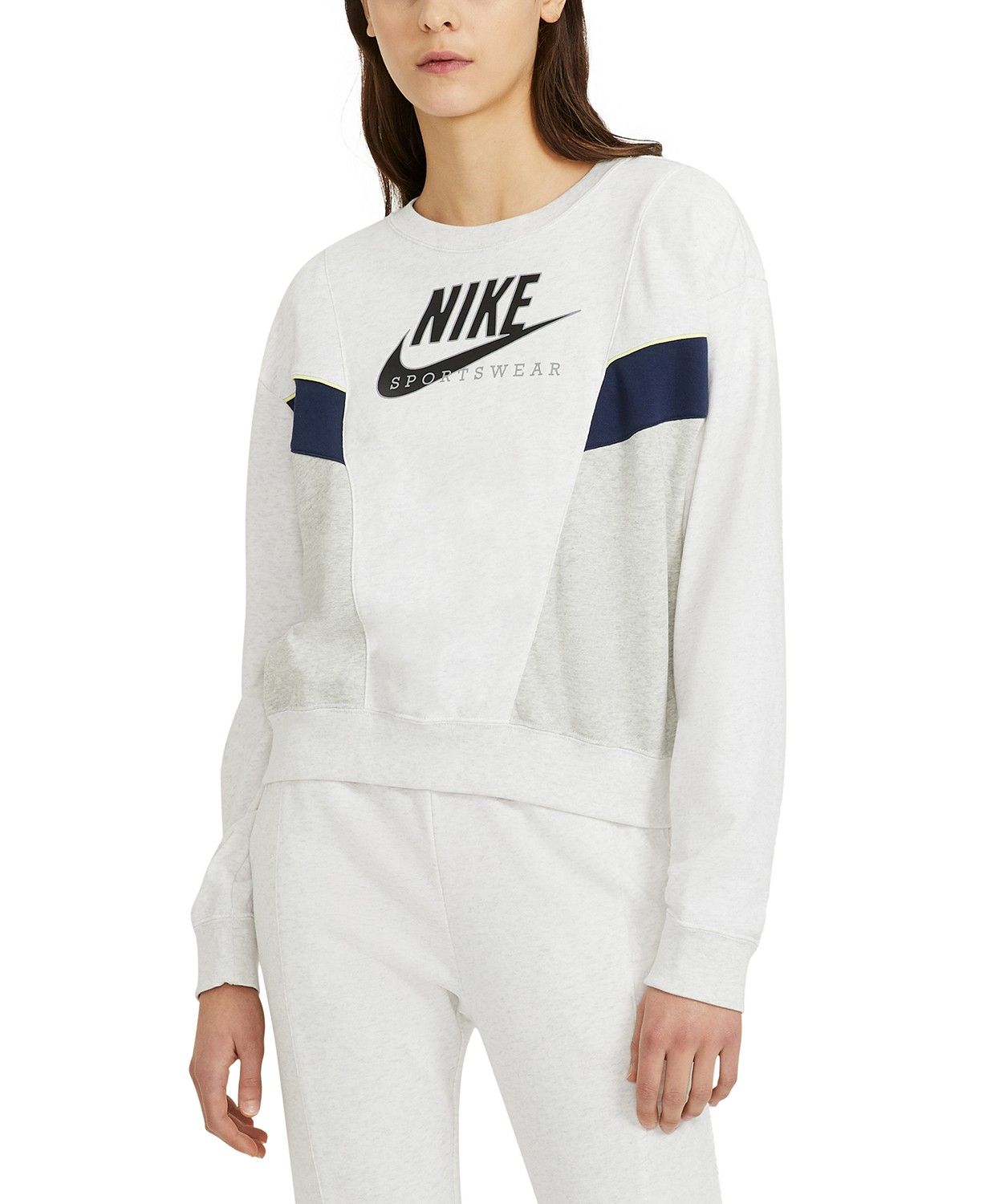 Nike Heritage Colorblocked Sweatshirt & Reviews - Tops - Women - Macy's | Macys (US)