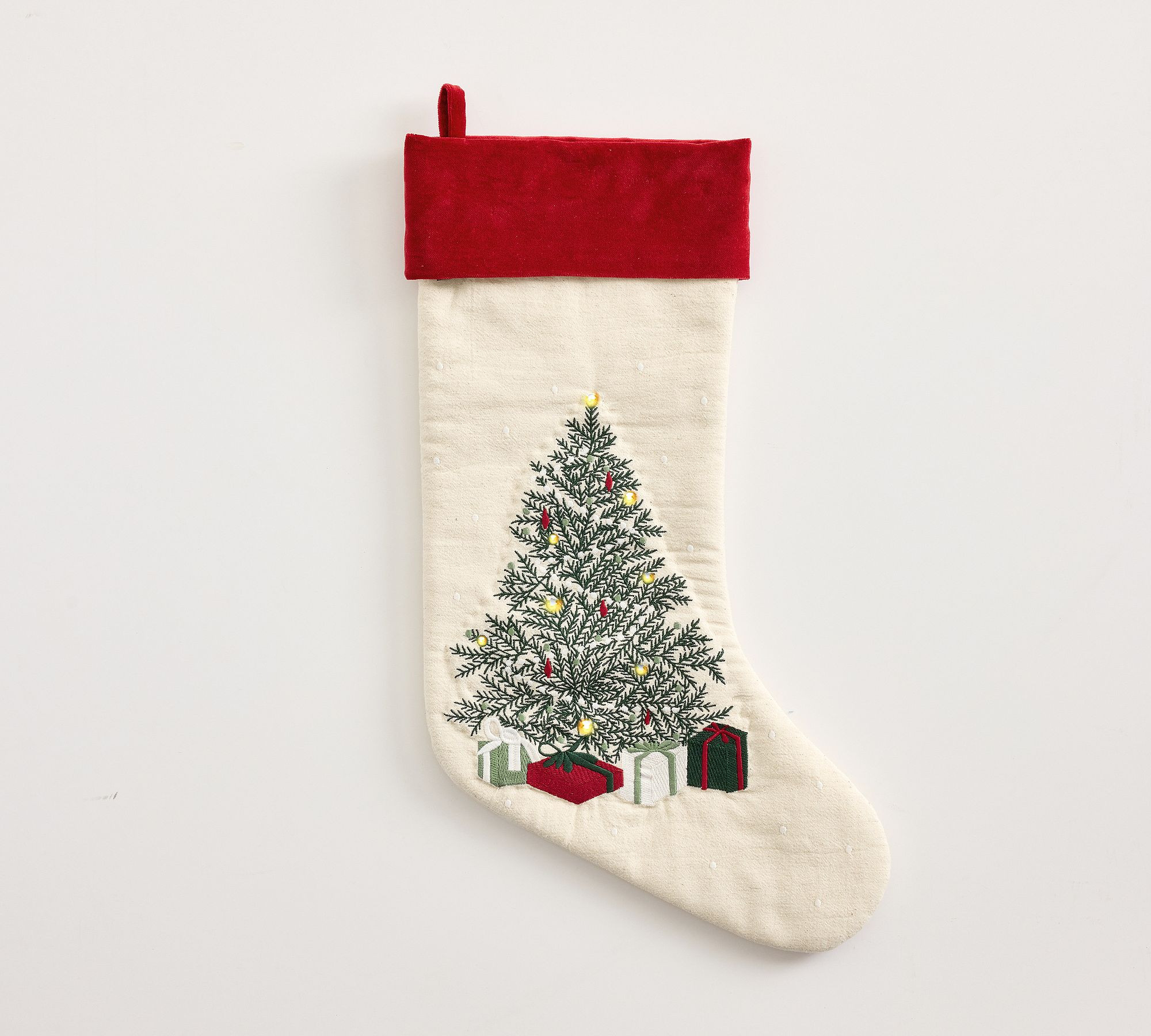 Lit Embellished Stocking | Pottery Barn (US)
