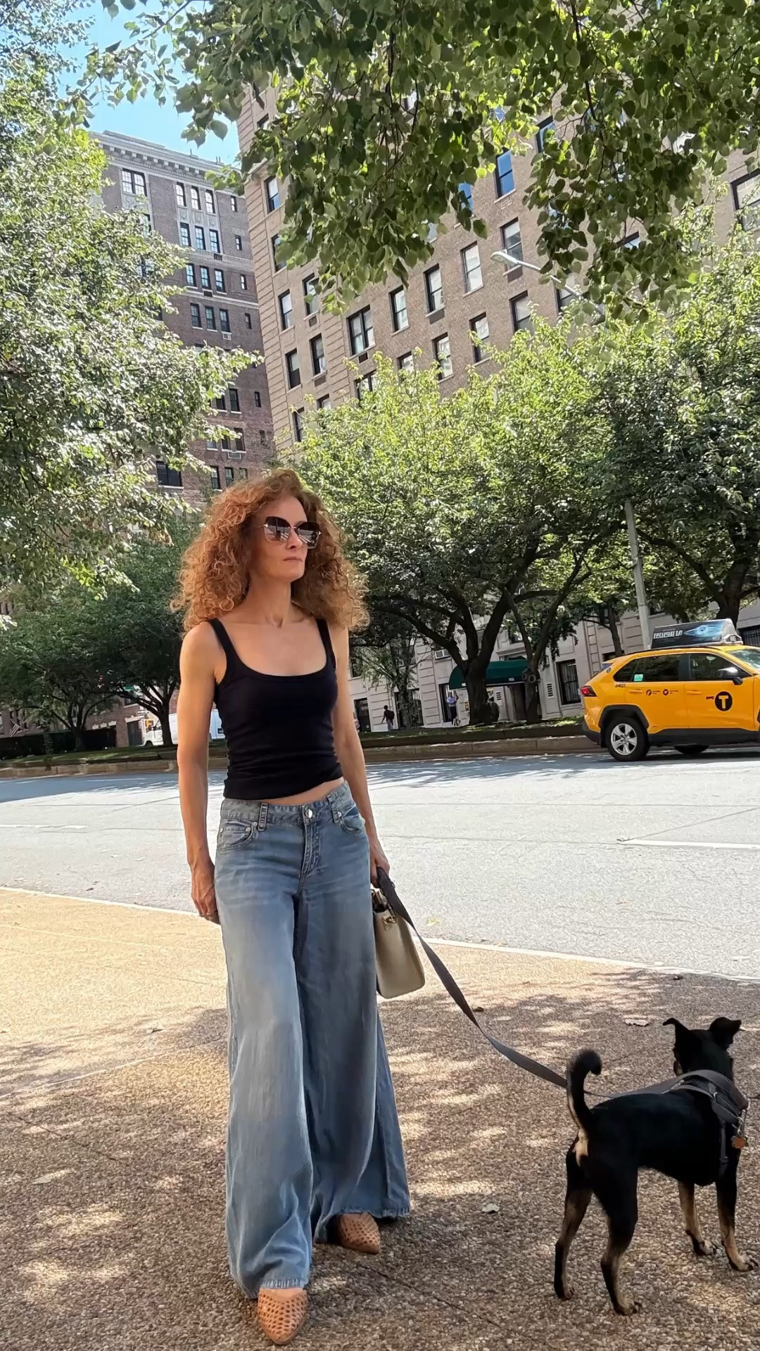 Summer uniform, wide leg jeans, tank top and sandals 
@Alice + Olivia 
#europeaninnewyork

#LTKootd #LTKSeasonal