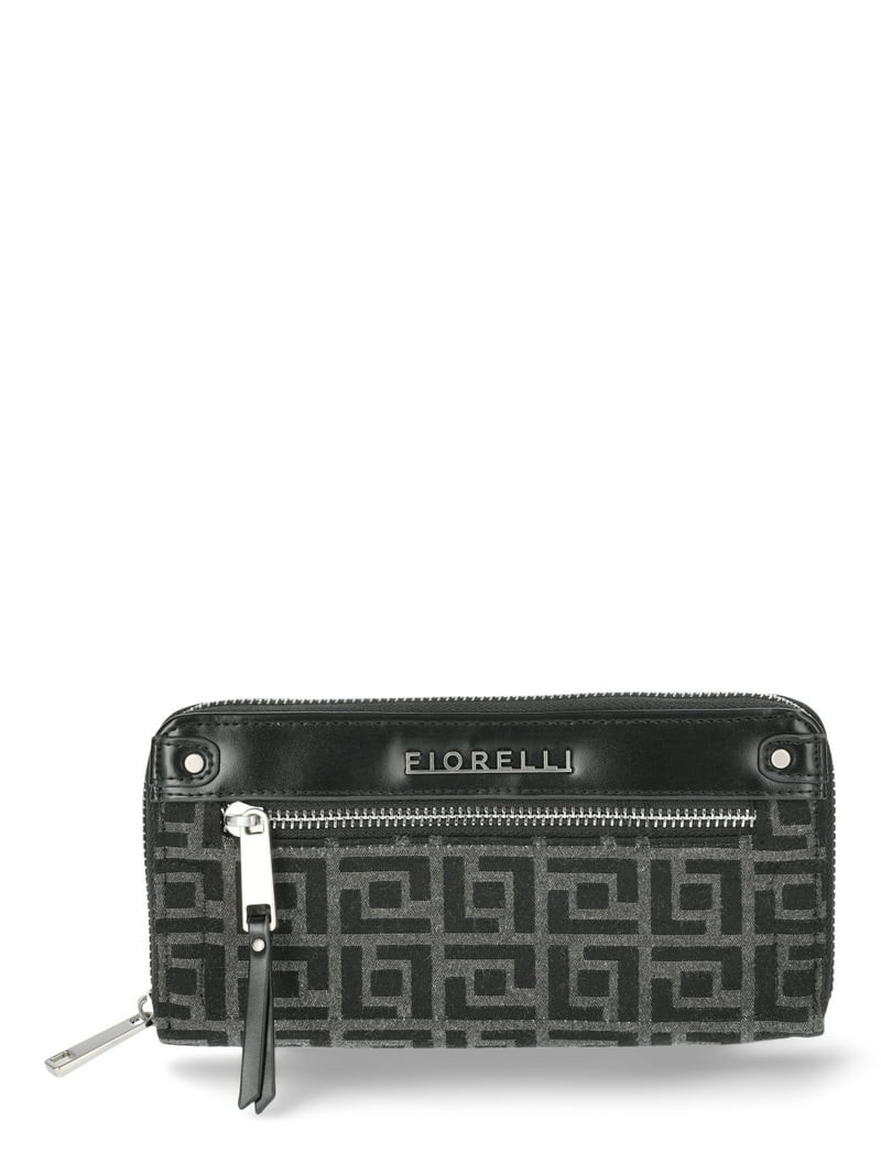 Fiorelli Women\u2019s Kate Zipper Wallet, Black Jacquard | Walmart (US)