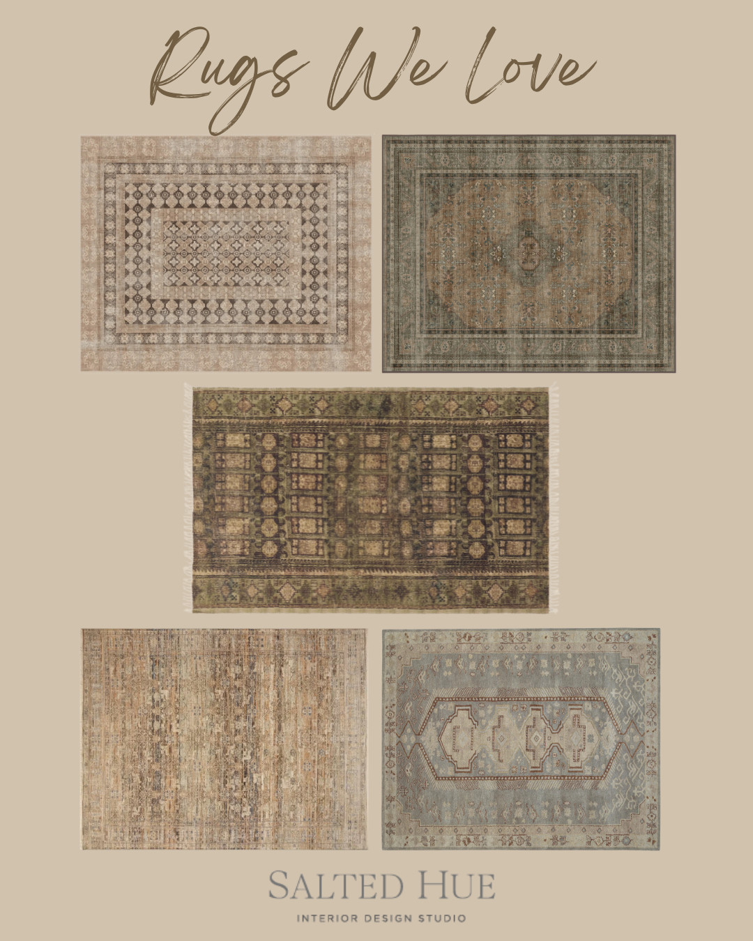 Rugs we’re loving lately 🤍

Think: neutral + moody tones, rich texture, and just the right amount of statement. From elevated everyday (yes, some are washable ) to true investment pieces, these are the layers that ground a space and make it feel finished.

All designer-approved. Be sure to follow @saltedhueinteriors on social media for real room photos from every project.  

 #LTKHome #LTKSaleAlert