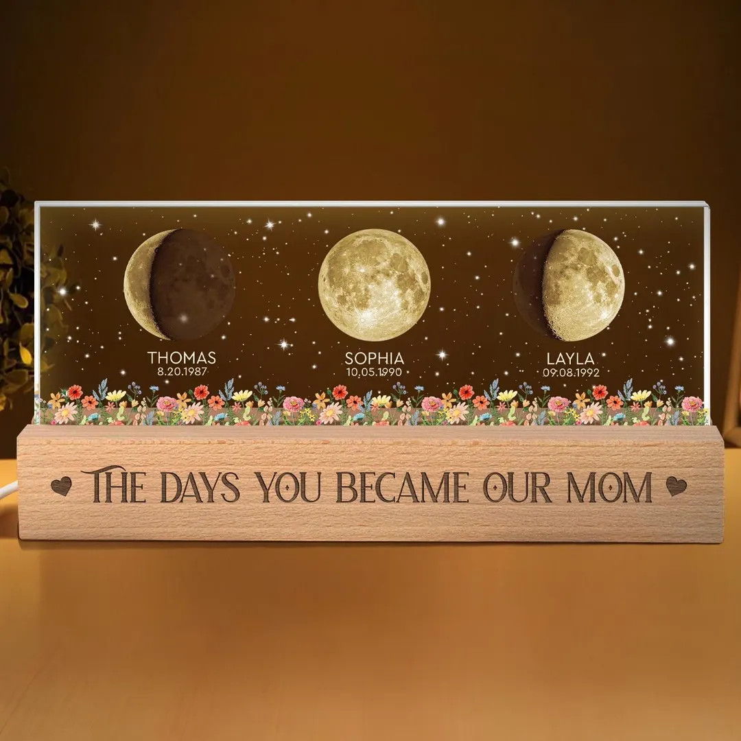 Custom Moon Phase by Date Night Light Gift for Mom, Mothers Day Gift for Grandma, Personalized Mo... | Etsy (US)