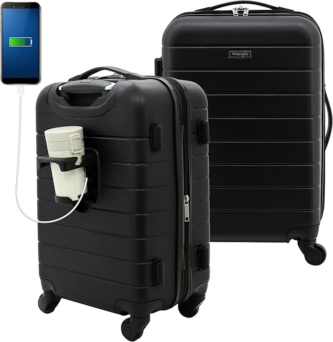 Wrangler 20" Smart Spinner Carry-On Luggage With Usb Charging Port | Amazon (US)