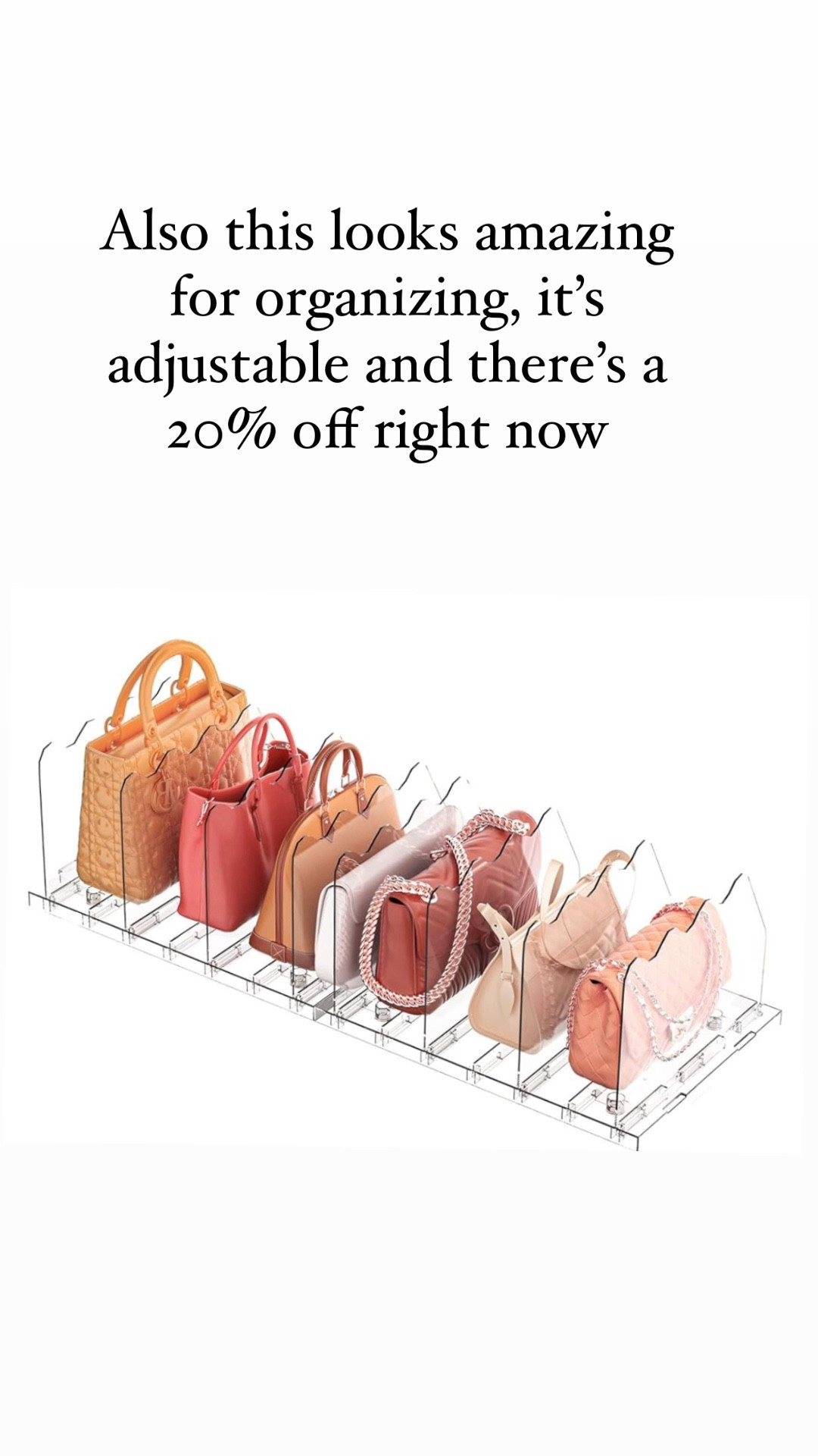 This looks so great for organizing purses and bags. And there’s a 20% off coupon right now 

#LTKFindsUnder50 #LTKSeasonal #LTKHome
