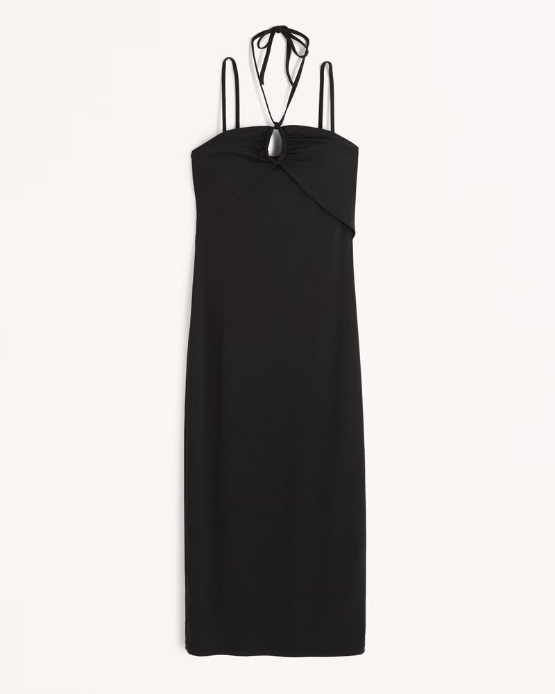 Halter Keyhole Knit Midi Dress | Abercrombie & Fitch (US)