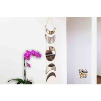 5 Phase Moon Mirror, Boho Mirror For Wall Decor, Aesthetic Art, Bohemian Bedroom Ornament, Stained G | Etsy (US)