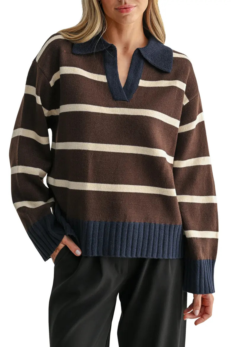 Striped Polo Sweater (Women) | Nordstrom | Nordstrom