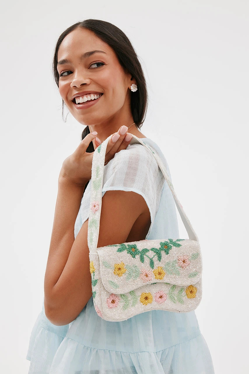 Annie Floral Beaded Shoulder Bag | Francesca's