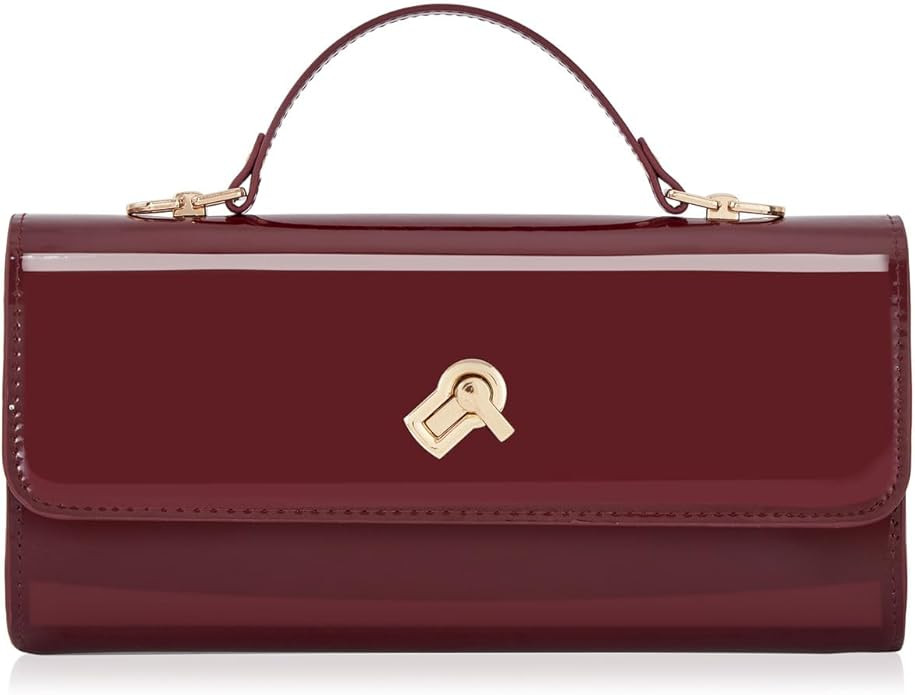 Women Metallic PU Leather Evening Clutch Purse Handbag Crossbody Shoulder Bag Square Box Bag Chic... | Amazon (US)