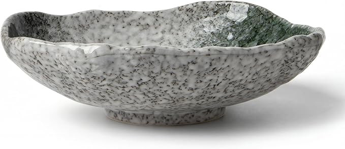 DOWAN 9.5" Wabi-Sabi Decorative Bowl, Irregular Moss Green Glazed Ceramic Catchall Bowl for Keys ... | Amazon (US)