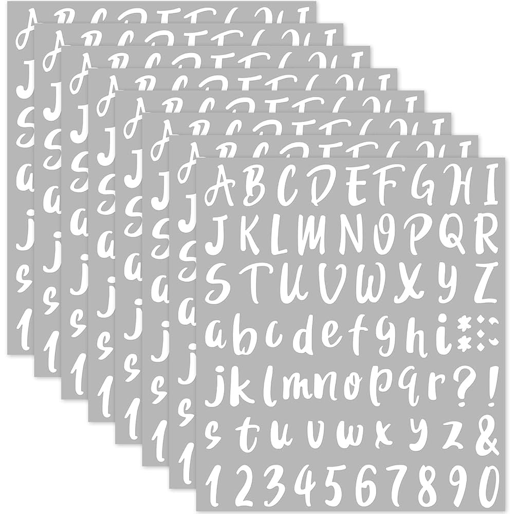 Outus 576 Pieces 8 Sheets Letters Stickers Self Adhesive Vinyl Letter Alphabet Number Stickers Ma... | Amazon (US)