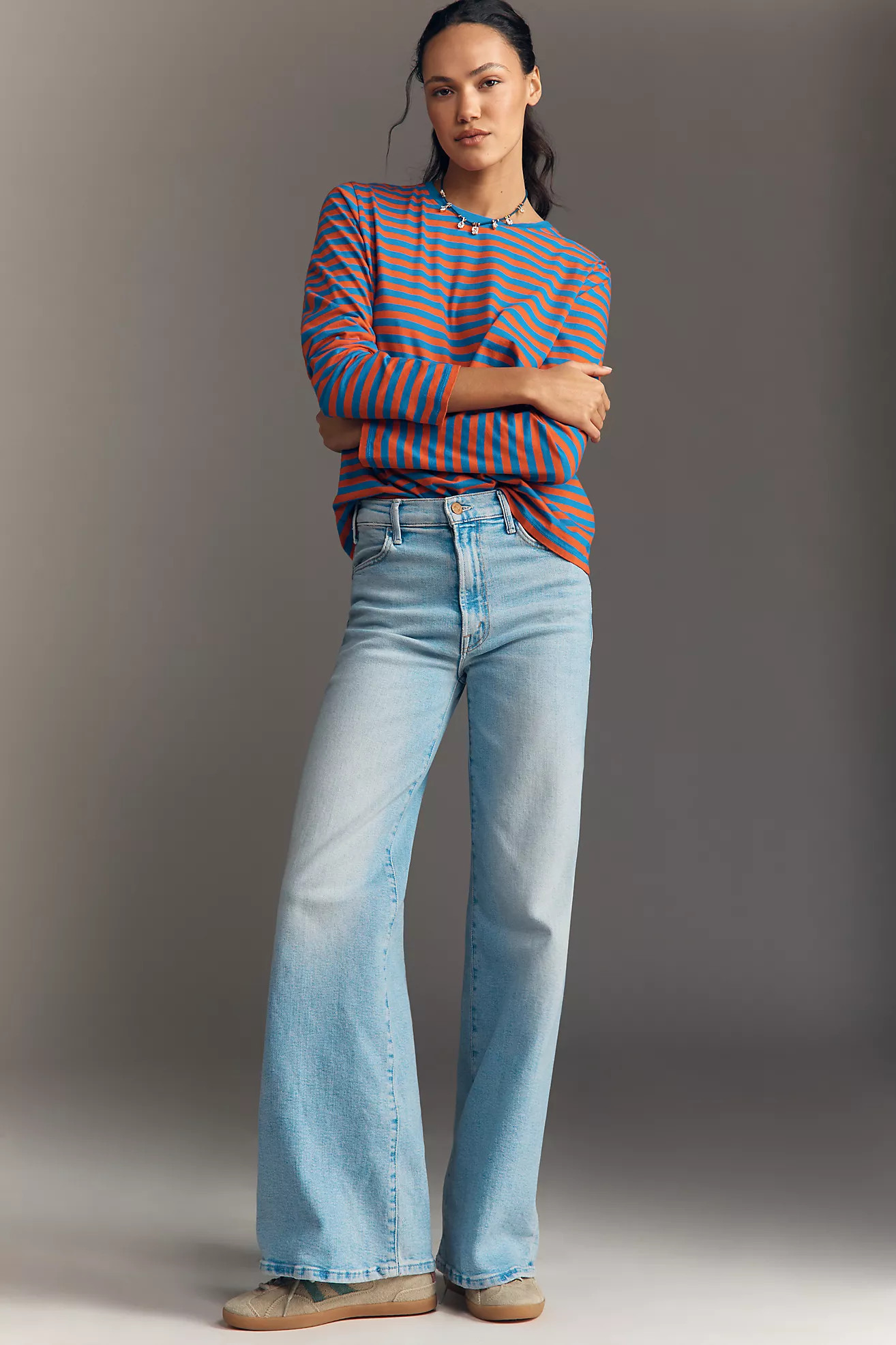 MOTHER The Hustler Roller Sneak High-Rise Wide-Leg Jeans | Anthropologie (US)