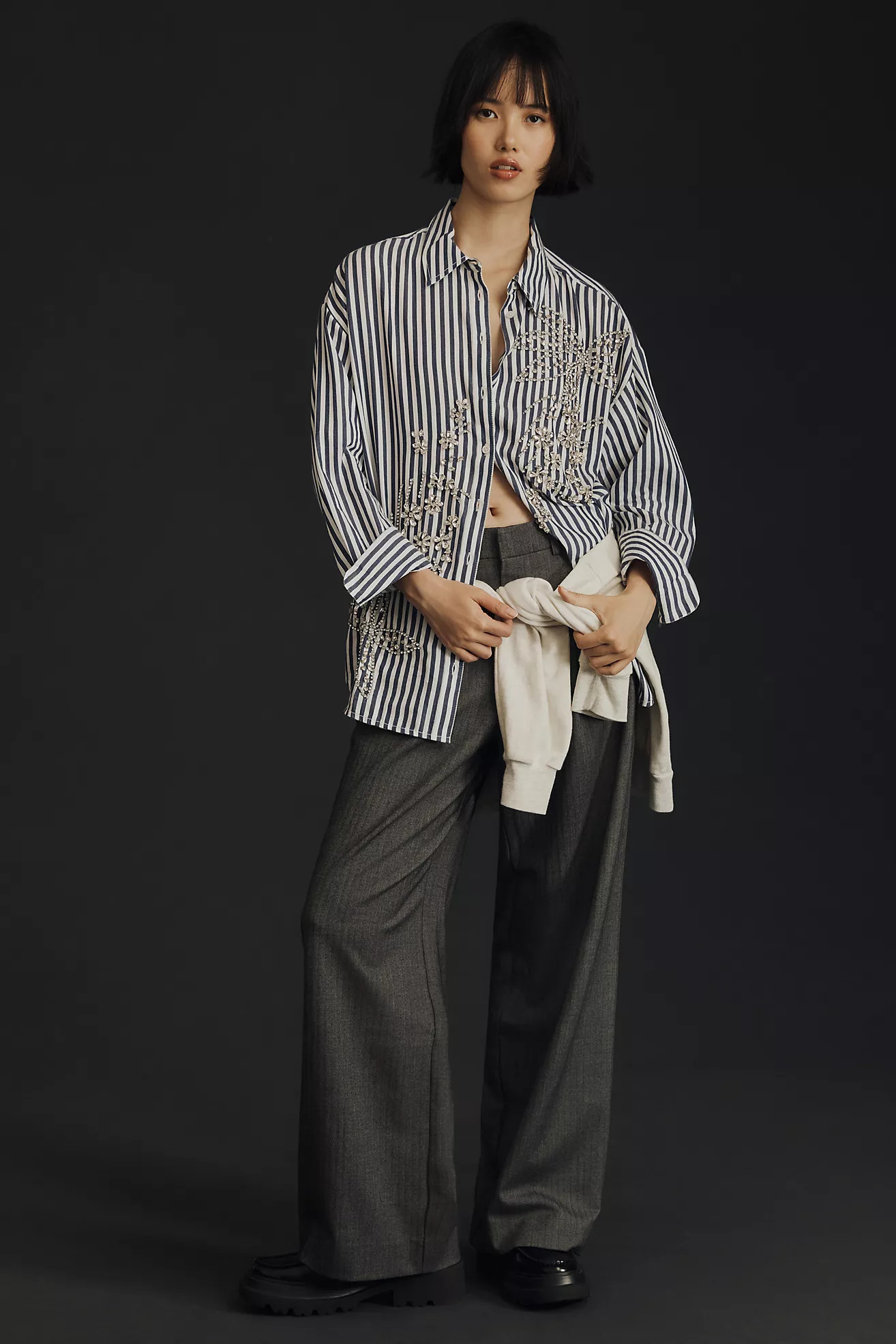 The Bennet Buttondown Shirt by Maeve: Beaded & Sequined Edition | Anthropologie (US)