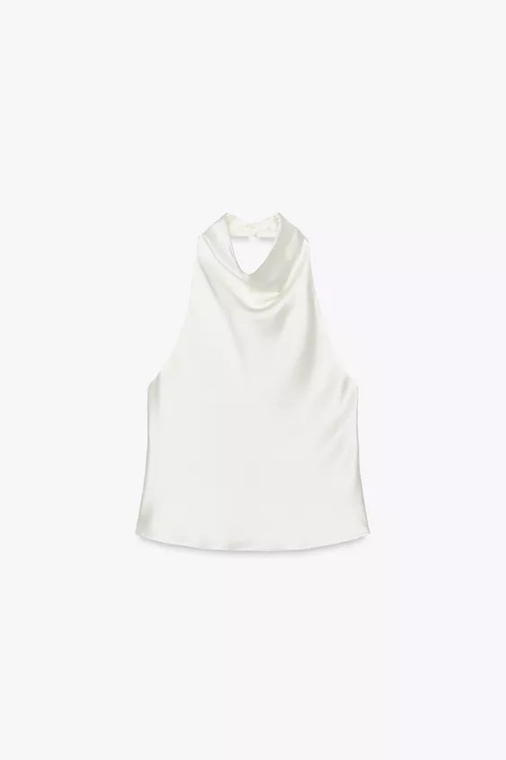 SATIN EFFECT HALTER TOP | Zara US