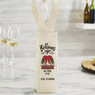 Bottoms Up! Personalized Wine Tote Bag | Bed Bath & Beyond