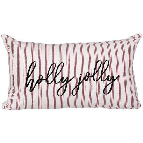 14x24 Holiday Holly Jolly Throw Pillow - Red-Red-4171605101360   | Burkes Outlet | bealls