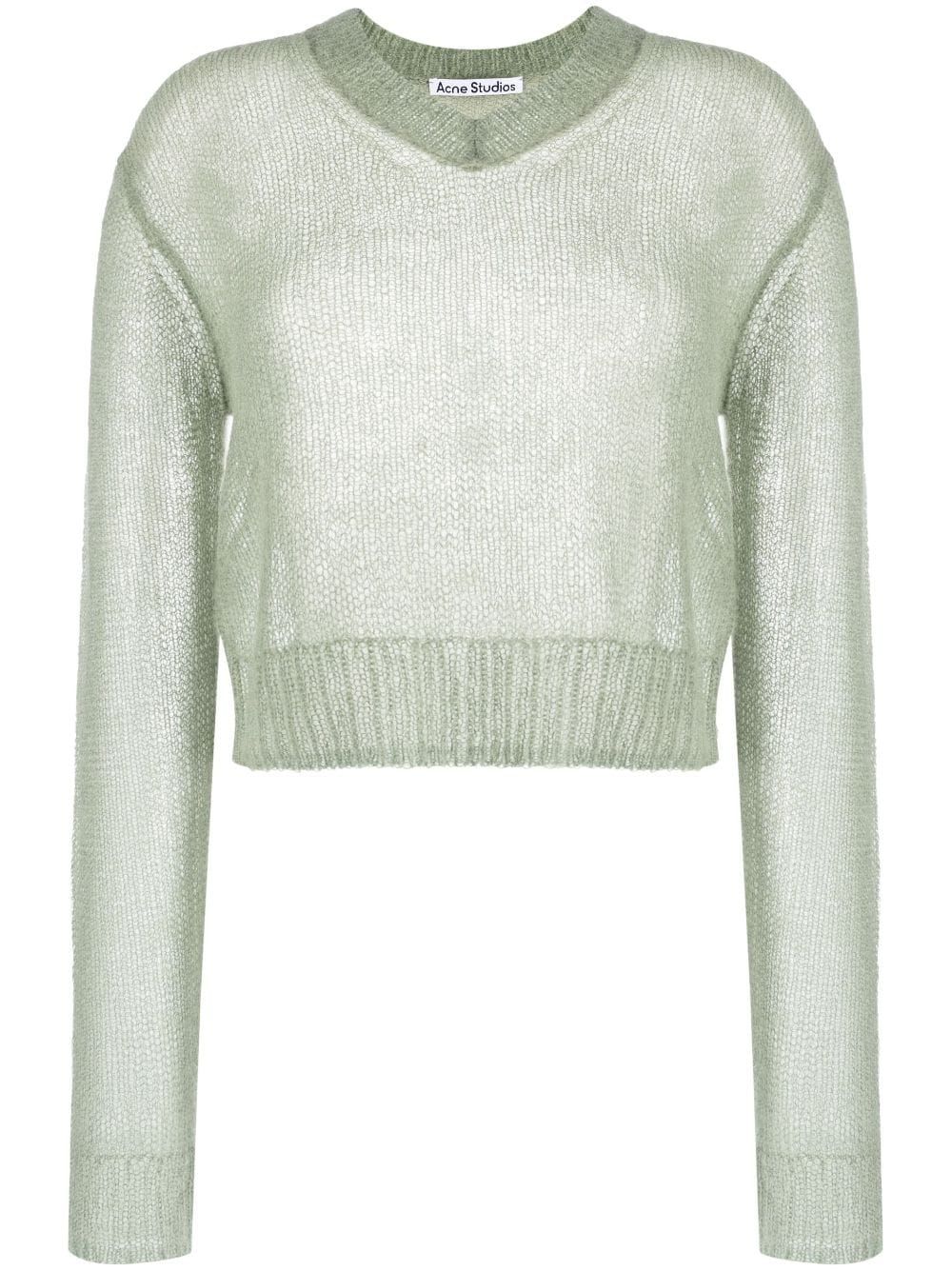 Acne Studios V-neck open-knit Sweater - Farfetch | Farfetch Global