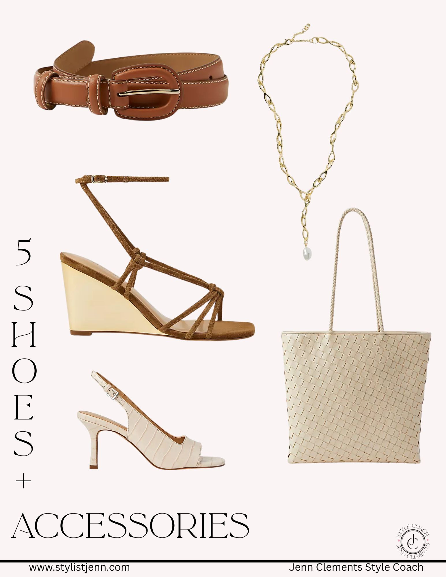 Elevate your warm-weather work wardrobe with chic, wearable accessories that make a big impact — neutral wedges, modern pearls, woven textures, and soft tan leather. See how to style them in this week’s full capsule. 

 #LTKSeasonal #LTKOver40 #LTKWorkwear