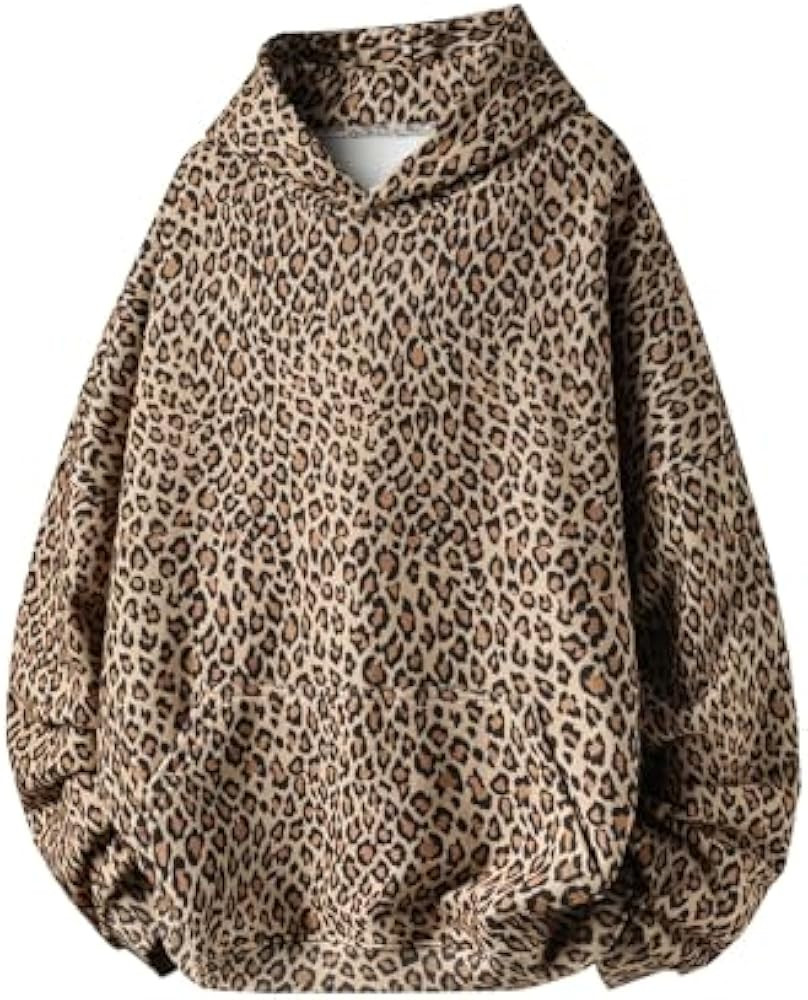 Camo Leopard Print Hoodies for Women Oversized Cheetah Hooded Sweatshirt 2000s Graphic Pullover T... | Amazon (US)