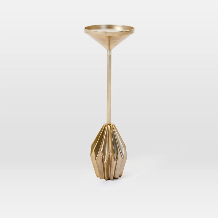 Faceted Brass Drink Table (7.5") | West Elm (US)