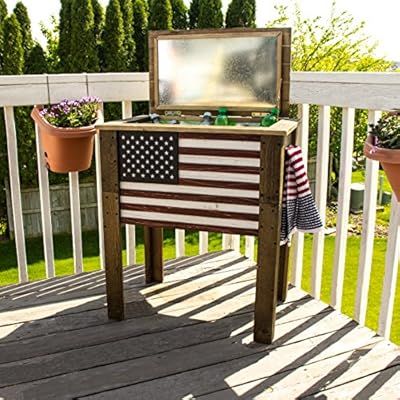 BACKYARD EXPRESSIONS PATIO · HOME · GARDEN 909939 Wooden American Patio Beverage Cooler for Out... | Amazon (US)
