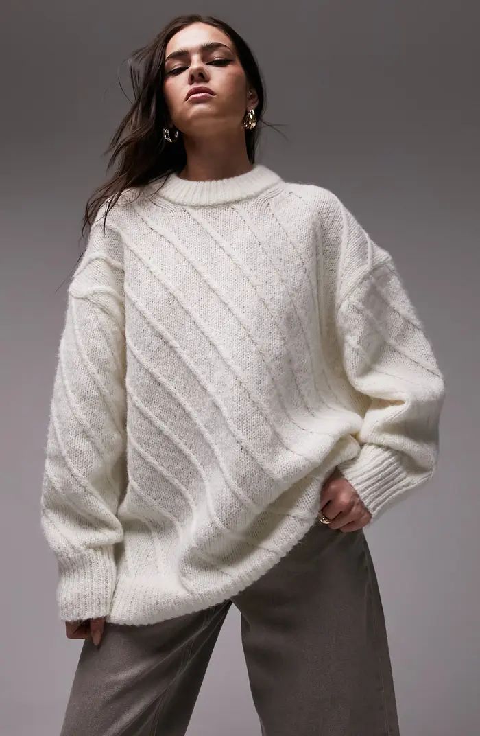 Topshop Diagonal Seam Oversize Sweater | Nordstrom | Nordstrom