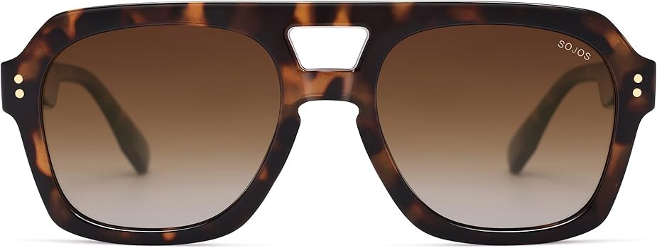 Amazon.com: SOJOS Retro Thick Polarized Aviator Sunglasses for Women Men, Large Trendy Bold Squar... | Amazon (US)