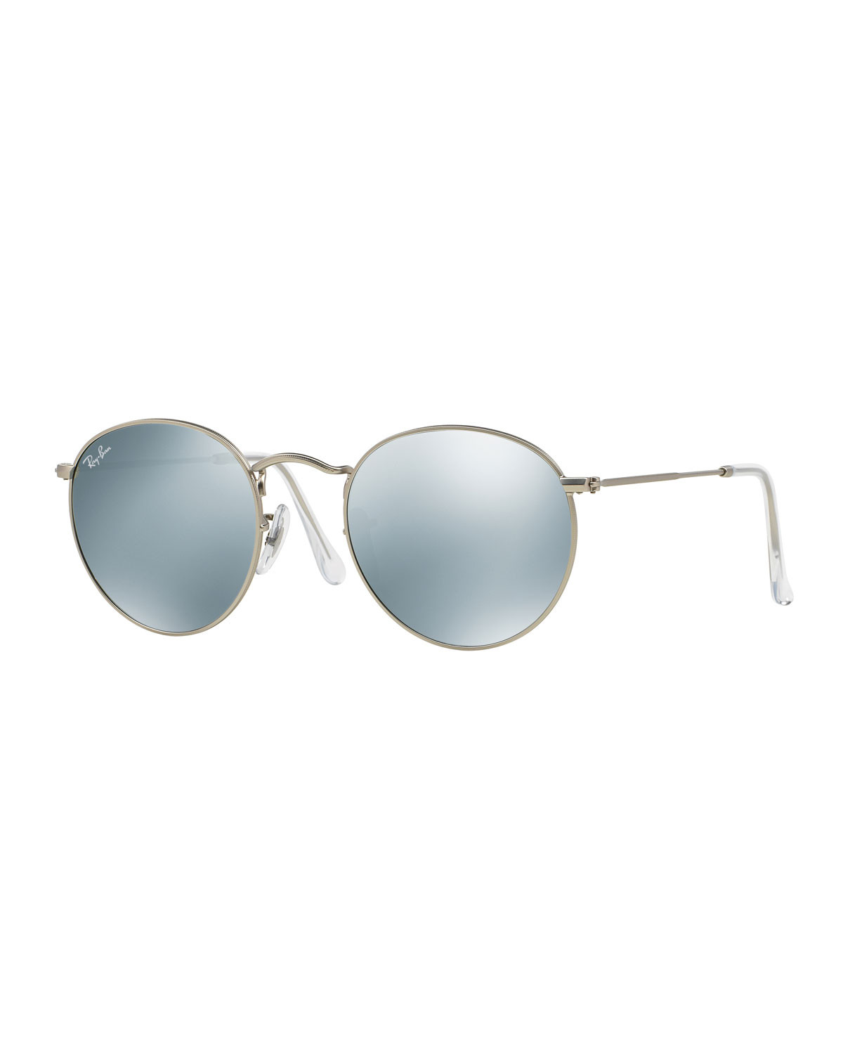 Round Mirrored Sunglasses, Gray | Bergdorf Goodman
