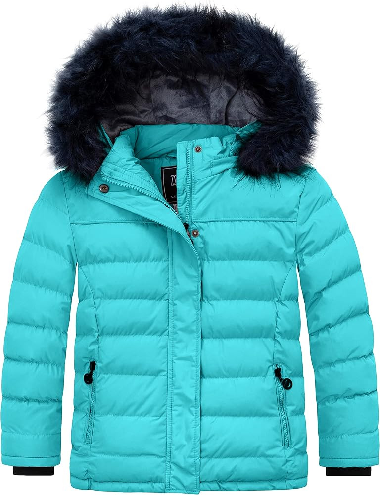 ZSHOW Girls' Puffer Jacket Soft Fleece Lined Warm Hooded Winter Coat | Amazon (US)