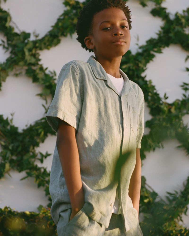 boys resort short-sleeve linen-blend shirt | boys tops | Abercrombie.com | Abercrombie & Fitch (US)