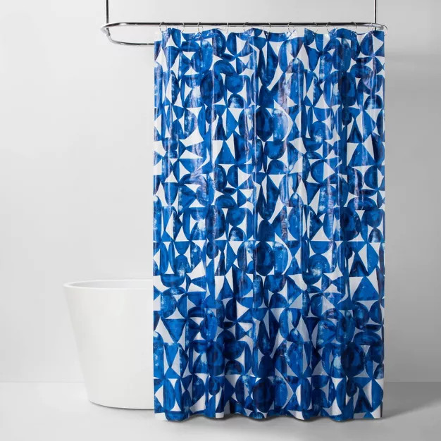 PEVA Shower Curtain Geometric Blue - Room Essentials™ | Target