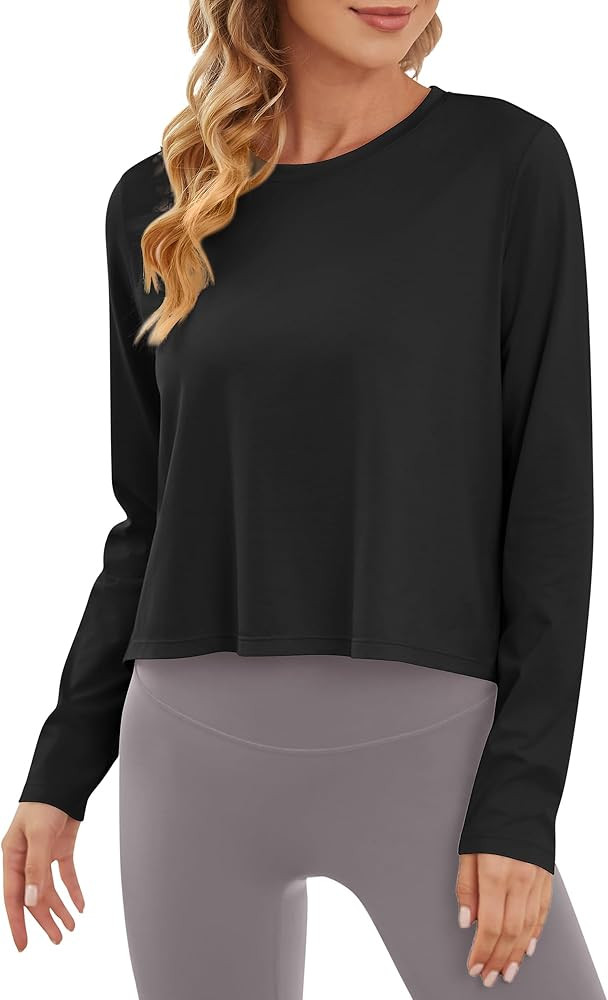 G4Free Workout Tops for Women Sun Shirts Women UPF 50+ Cropped Running Athletic Tops Lightweight ... | Amazon (US)