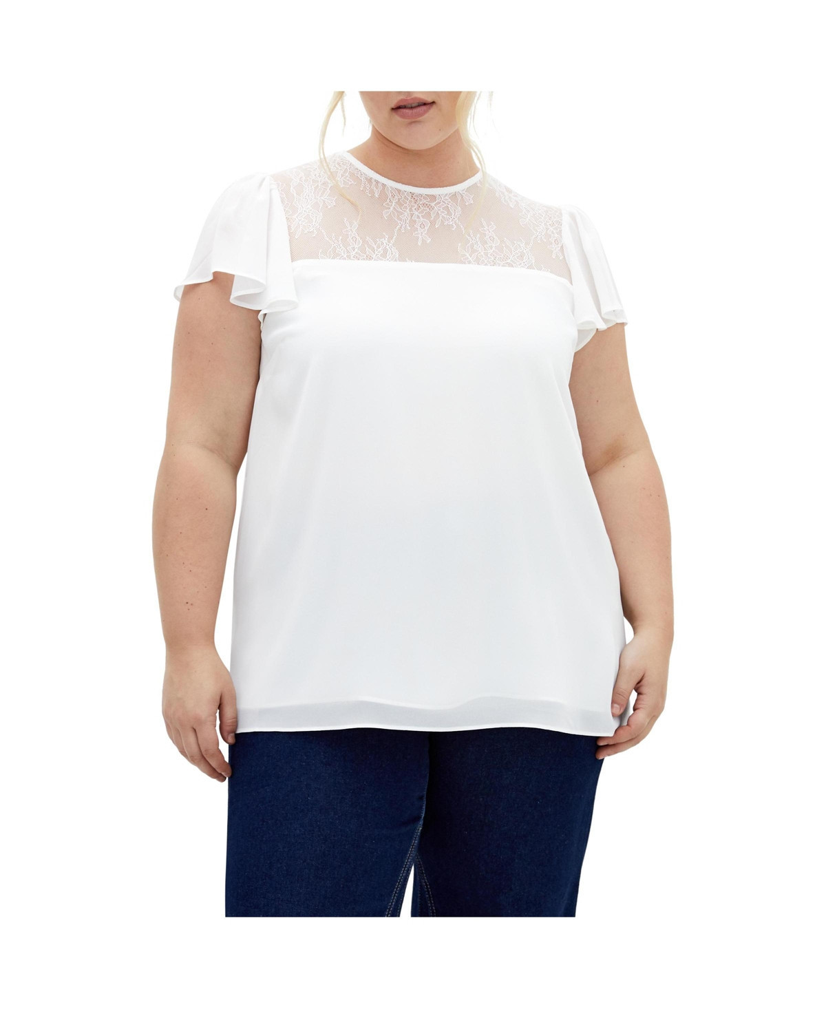 Plus Size Malia Top - Ivory | Macy's