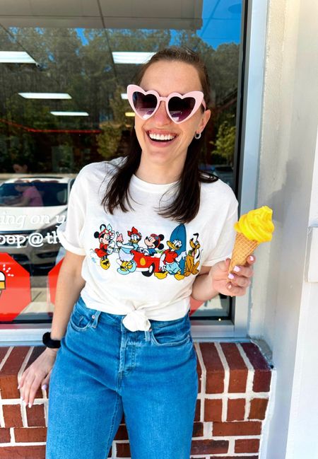 finallyyyy Friday! 

celebrated with a dole while cone in my new @walmart tee 🍦🩷 loveee the embroidery - and only $8.98!! 

comment ‘shop’ for a link sent directly to your messages, or head to the link in our bio for a bunch of other cute similar styles!!! 

#disneystyle #walmartstyle 

#LTKfamily