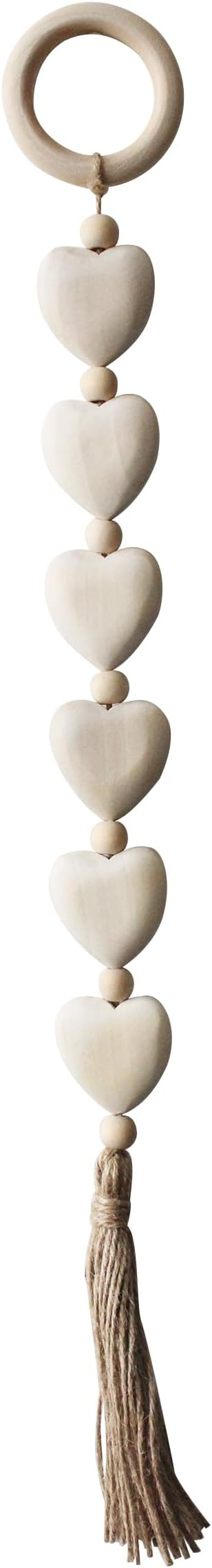 Farmhouse Decor Wall Hanging Decoration Rustic Boho Minimalist Home Accent Wooden Heart Shape wit... | Amazon (US)