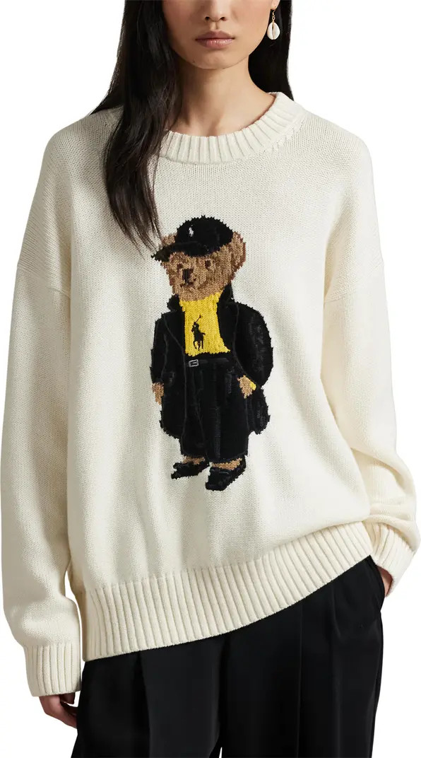 Polo Ralph Lauren Polo Bear Cotton Crewneck Sweater | Nordstrom | Nordstrom