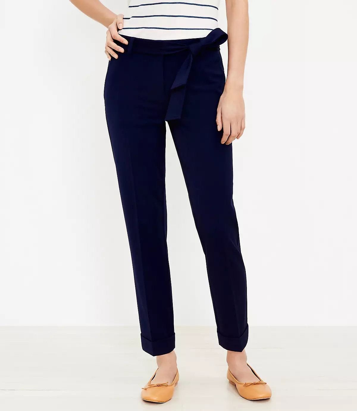 Tie Waist Slim Taper Pants | LOFT | LOFT