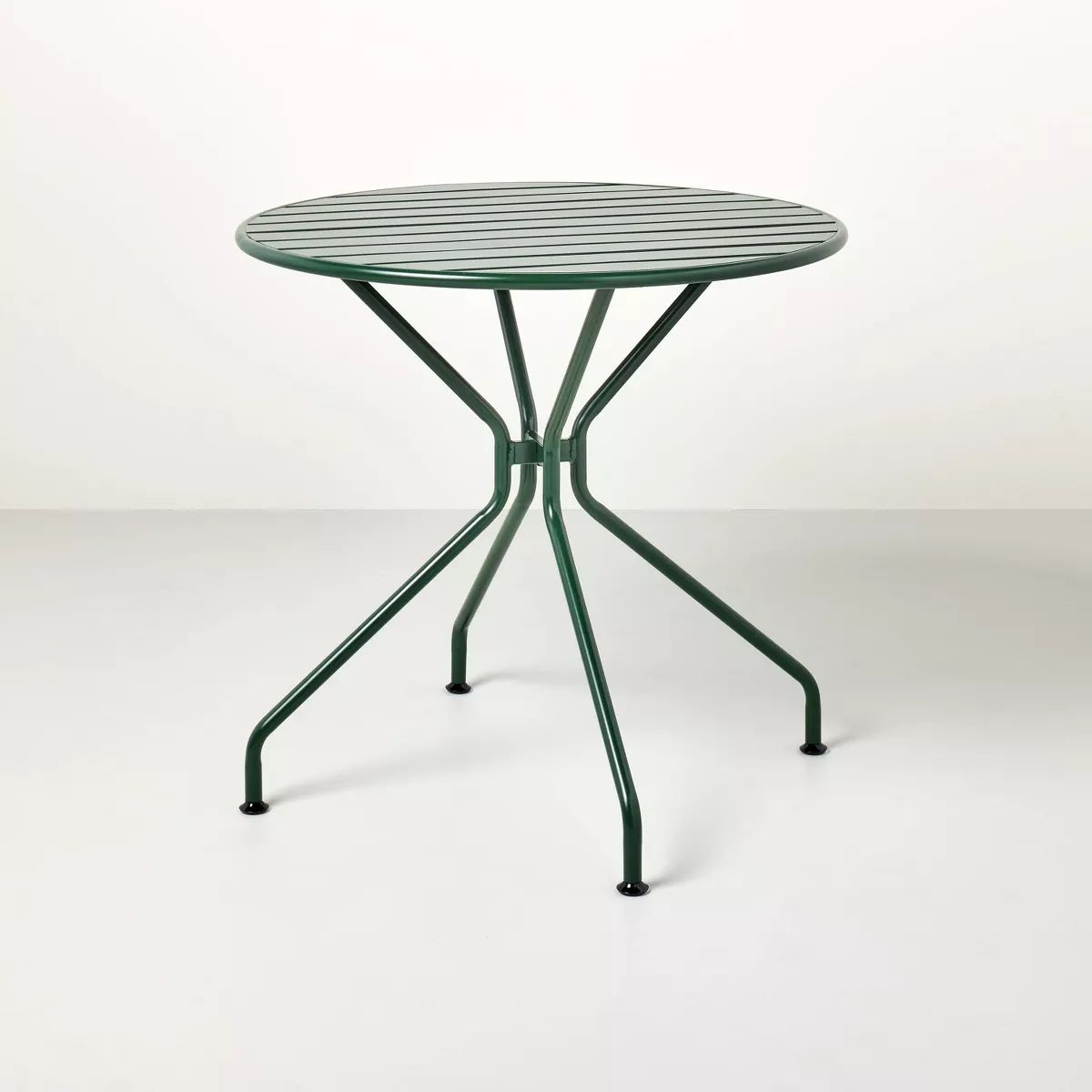 Slat Metal Round Outdoor Patio Bistro Table Green - Hearth & Hand™ with Magnolia | Target