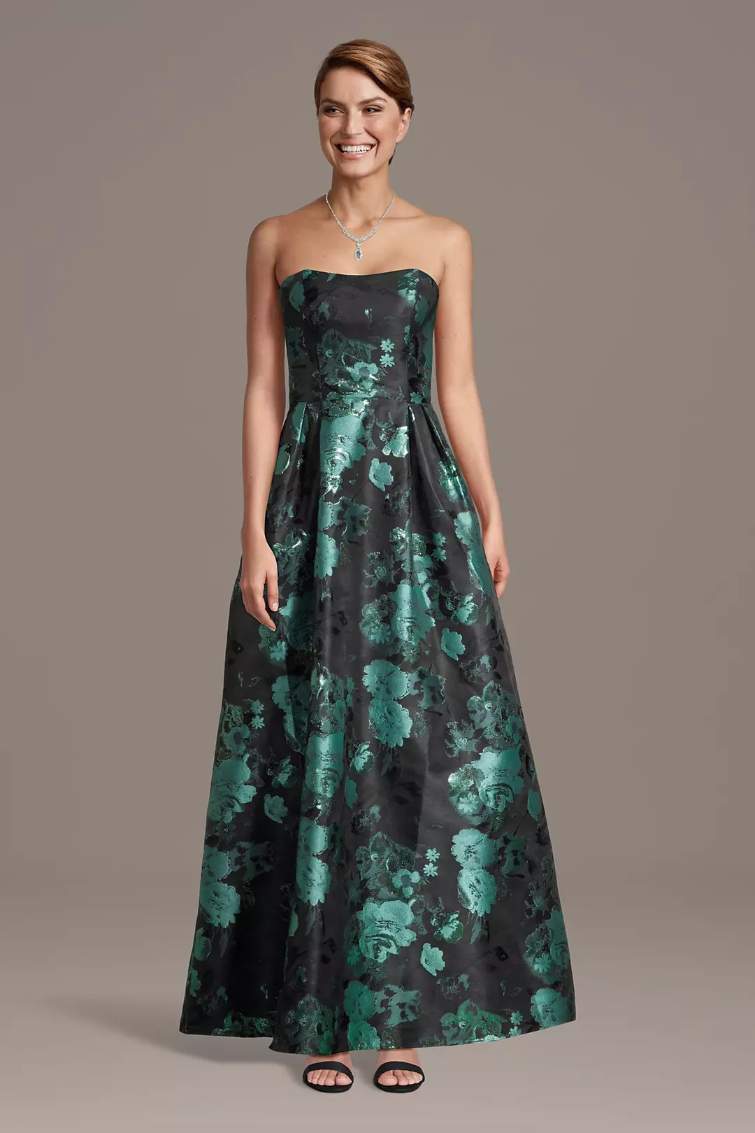 Strapless Brocade A-Line Dress | David's Bridal