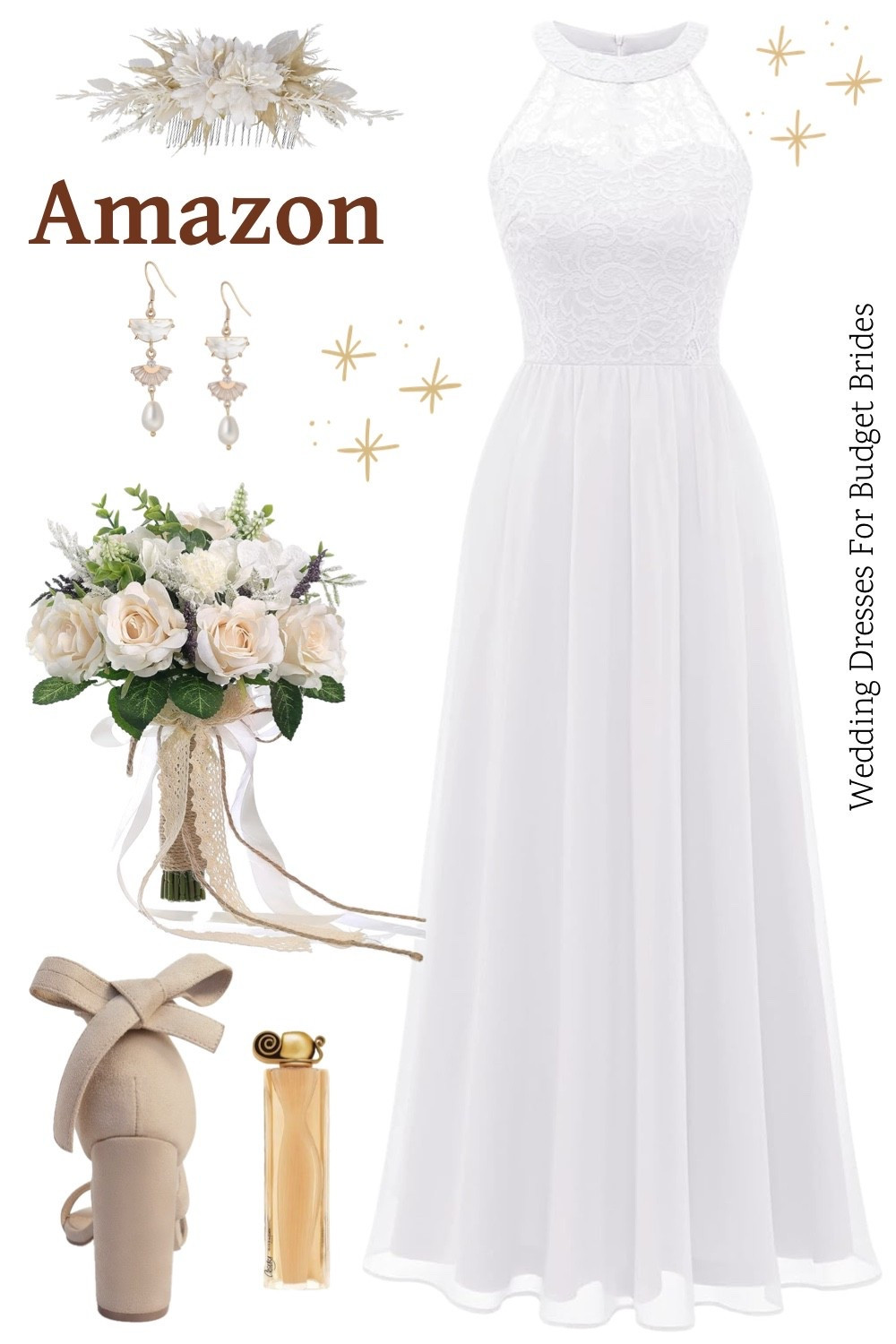 Affordable wedding day outfit idea for the bride to be. Bridal dress is around $50. Find everything on Amazon. 

Reception dress, courthouse elopement dress, long white dress, minimalist wedding dress, or microwedding dress. 

#LTKSeasonal #LTKWedding