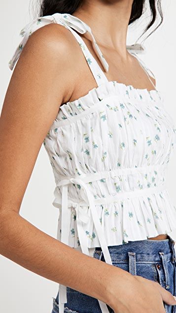 Pleated Floral Top | Shopbop