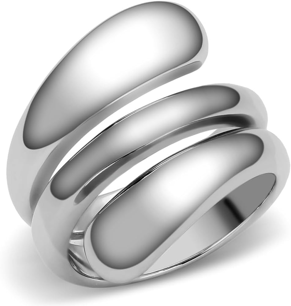 L8ny Designer Style 316 Stainless Steel Plain Women's Fashion Ring | Amazon (US)