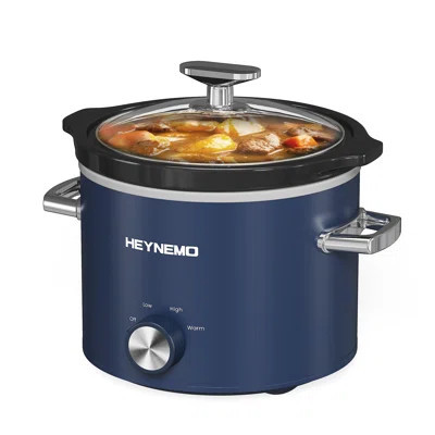 2 Quart Slow Cooker, Small Slow Cooker With Removable Pot, Slow Cooker Food Warmer With 3 Heating Settings & Dishwasher Safe Glass Lid, Blue | Wayfair North America