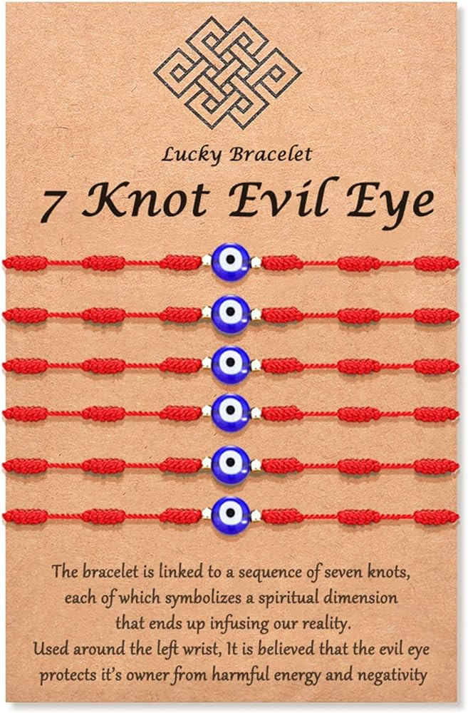 Tarsus (Ver.3) Evil Eye 7 Knot Lucky Bracelets Adjustable Red String Amulet for Women Men girls &... | Amazon (US)