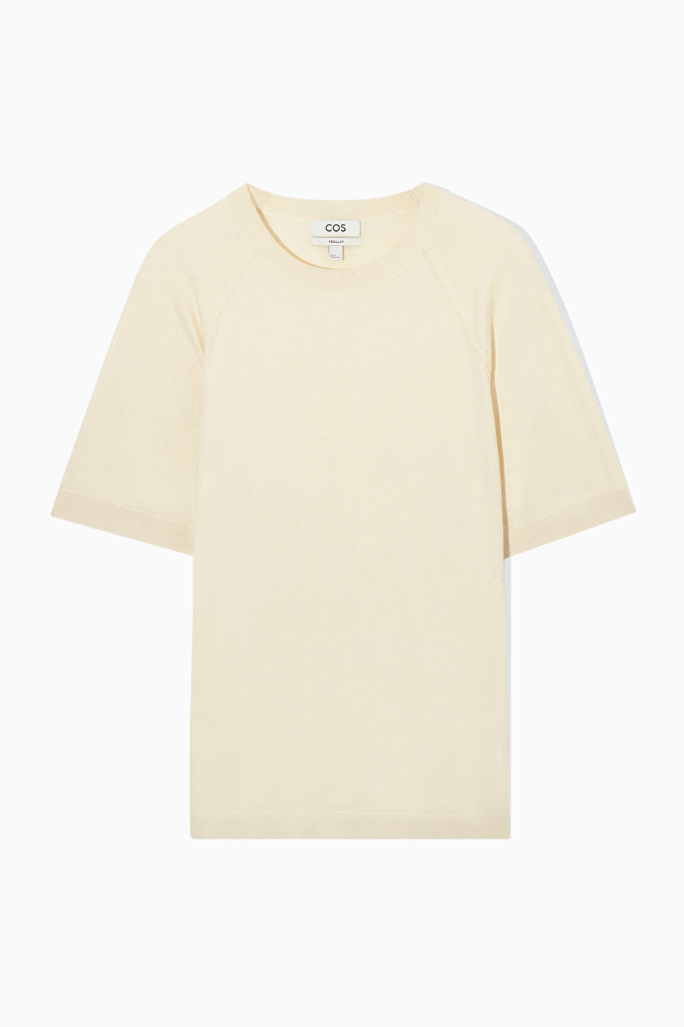 KNITTED CASHMERE-BLEND T-SHIRT - CREAM - T-shirts - COS | COS (US)