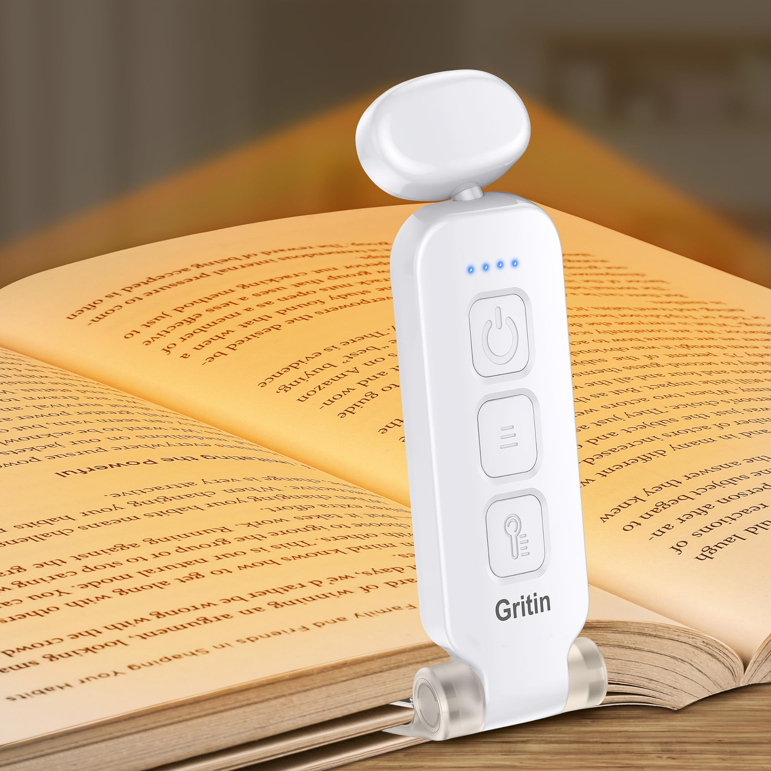 Gritin Leselampe Buch Klemme, USB C Wiederaufladbare Klemmleuchte für Lesen ins Bett, LED Buchla... | Amazon (DE)