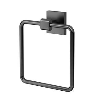 Gatco Elevate Towel Ring in Matte Black-4052MX - The Home Depot | The Home Depot