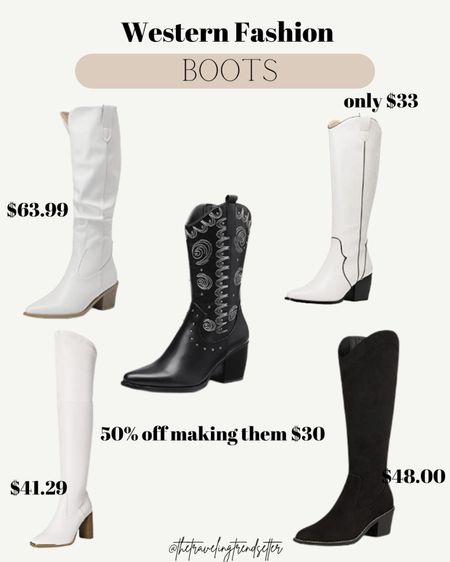 Western cowgirl boots - white boots - booties - amazon - amazon fashion - sale - black boots - Nashville - bride - bachelorette 

#LTKshoecrush #LTKwedding #LTKstyletip