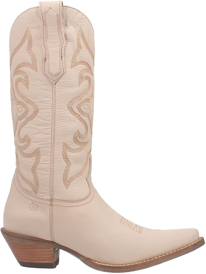 Dingo Womens Out West Embroidered Snip Toe Casual Boots Mid Calf Mid Heel 2-3" - White | Amazon (US)