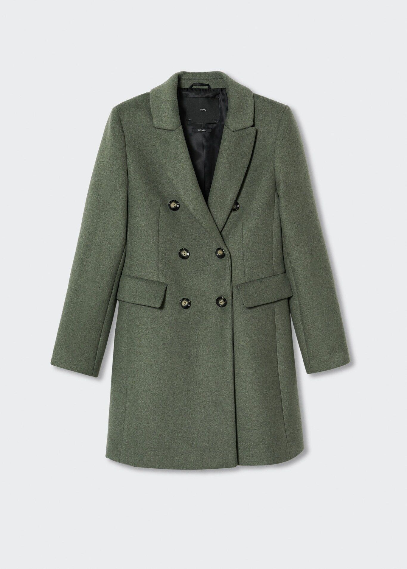 Wool double-breasted coat -  Women | Mango United Kingdom | MANGO (UK)